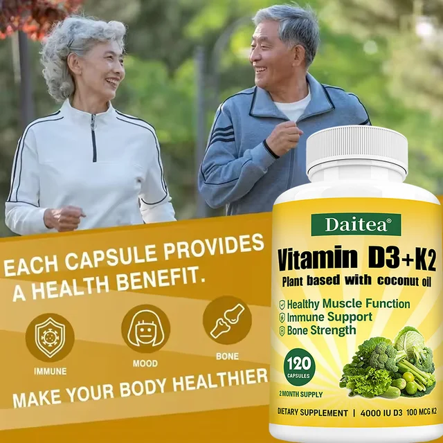 1773-fc85b1.jpg Vitamin D3 4000IU K2 100mcg Capsules Organic Coconut Oil Natural Ingredient,for Bone, Muscle Health, Promotes Immune Supplements