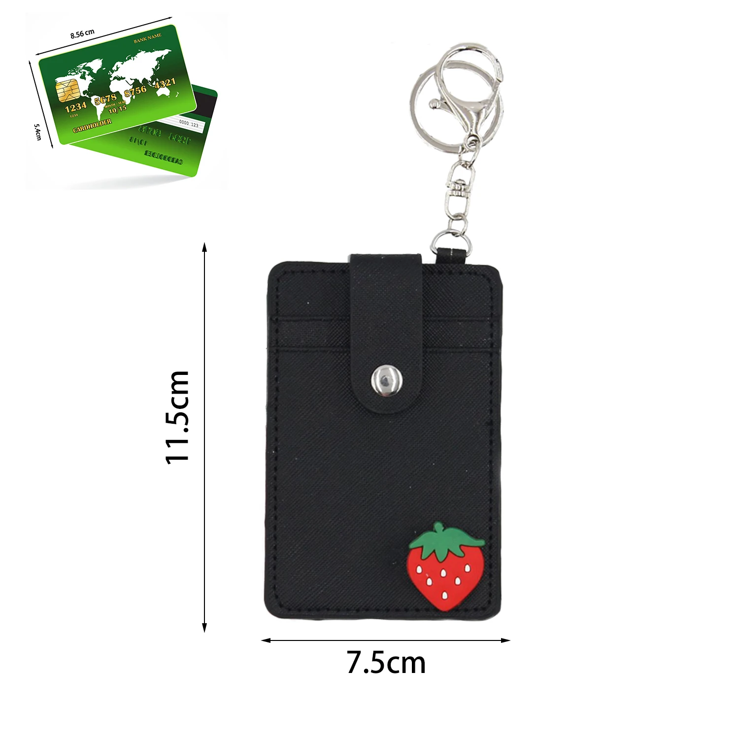 1Pc bank credit card holder bus ID cards holders women men fashion card bags keychain cute cartoon case key chain ring