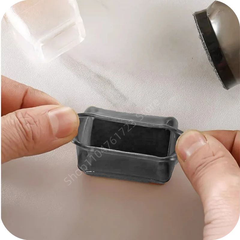 Black Silicone Non-Slip Chair Leg Pads - Floor Protector Mats
