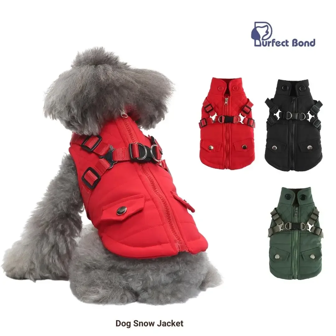 DogJacketWarmZipUpDogVestJacketwithHarnessWinterDogClothes