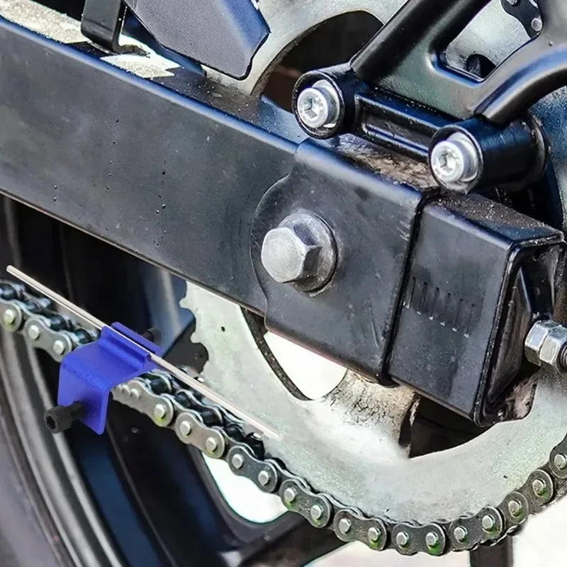 Aluminum Alloy Motorcycle Chain Alignment Tool for ATV Chain Adjuster Breaker and Riveter Set No-scratch Motorcycle Maintenance