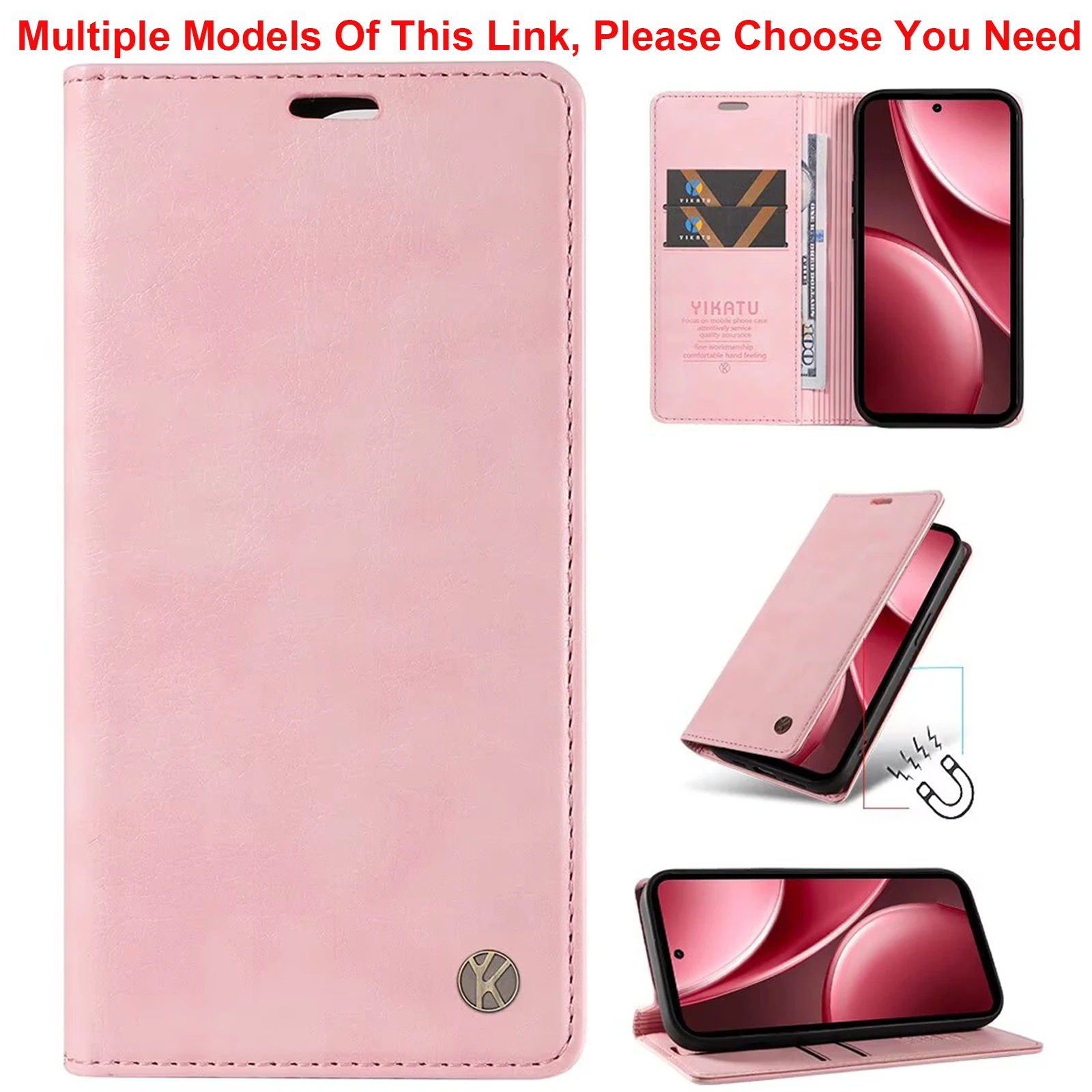 Stylish Leather Flip Wallet Phone Case with Card Holder