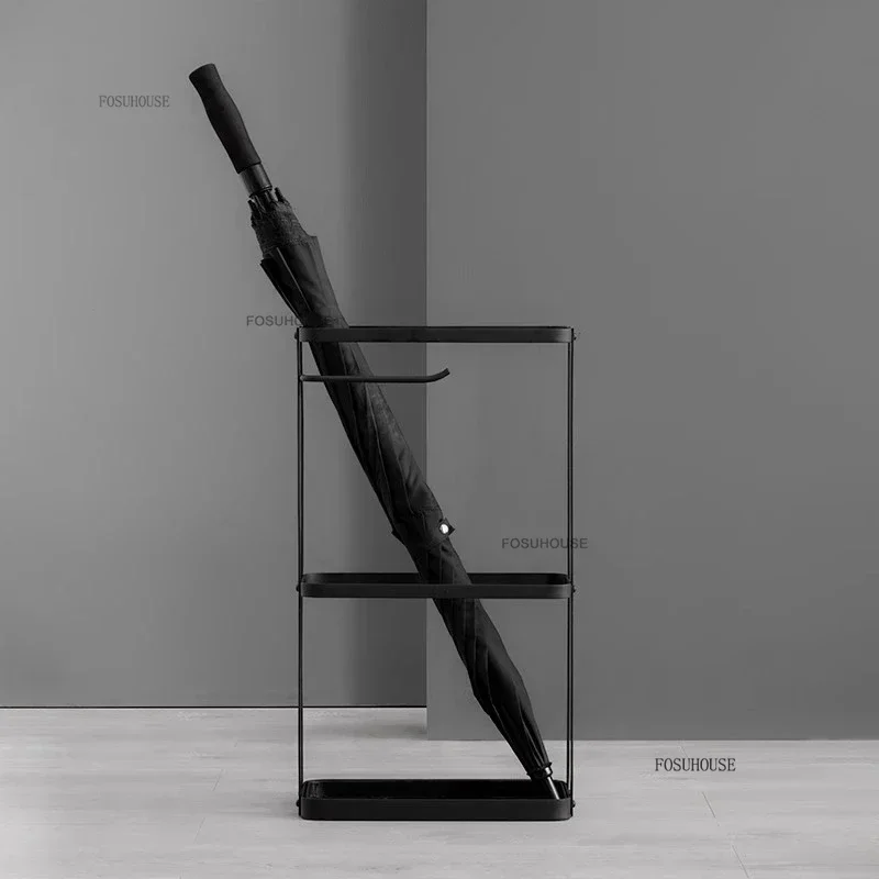 Nordic Iron Art Umbrella Stand Home Entrance Umbrella Storage Drain Rack Parasol Accessories Designer Hotel Lobby Stand