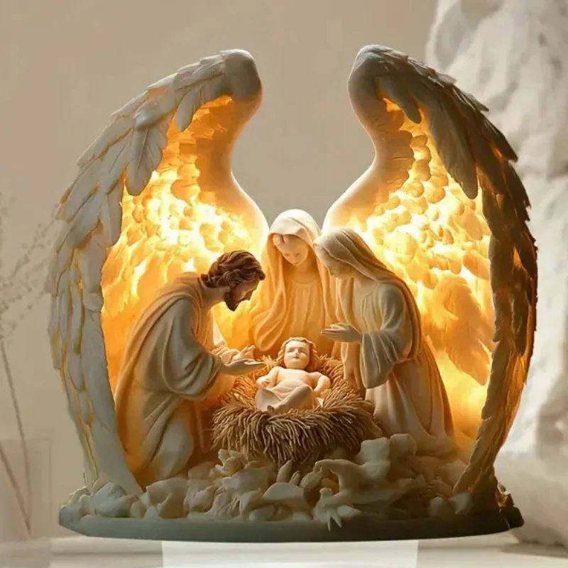 2026 New Nativity Jesus Birth Scene Xmas Table Centerpiece Accessory 2D Flat Acrylic For Home Office Decoration Party Ornment