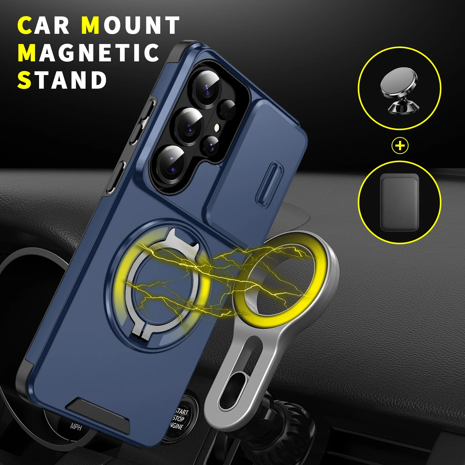 360-Degree Rotating Magnetic Bracket Phone Case