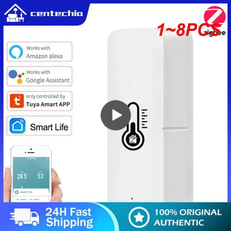 

1~8PCS Tuya Zigbee Wifi Smart Temperature Humidity Sensor Hygrometer Thermometer Detector Smart Home Via Alexa Home Smart