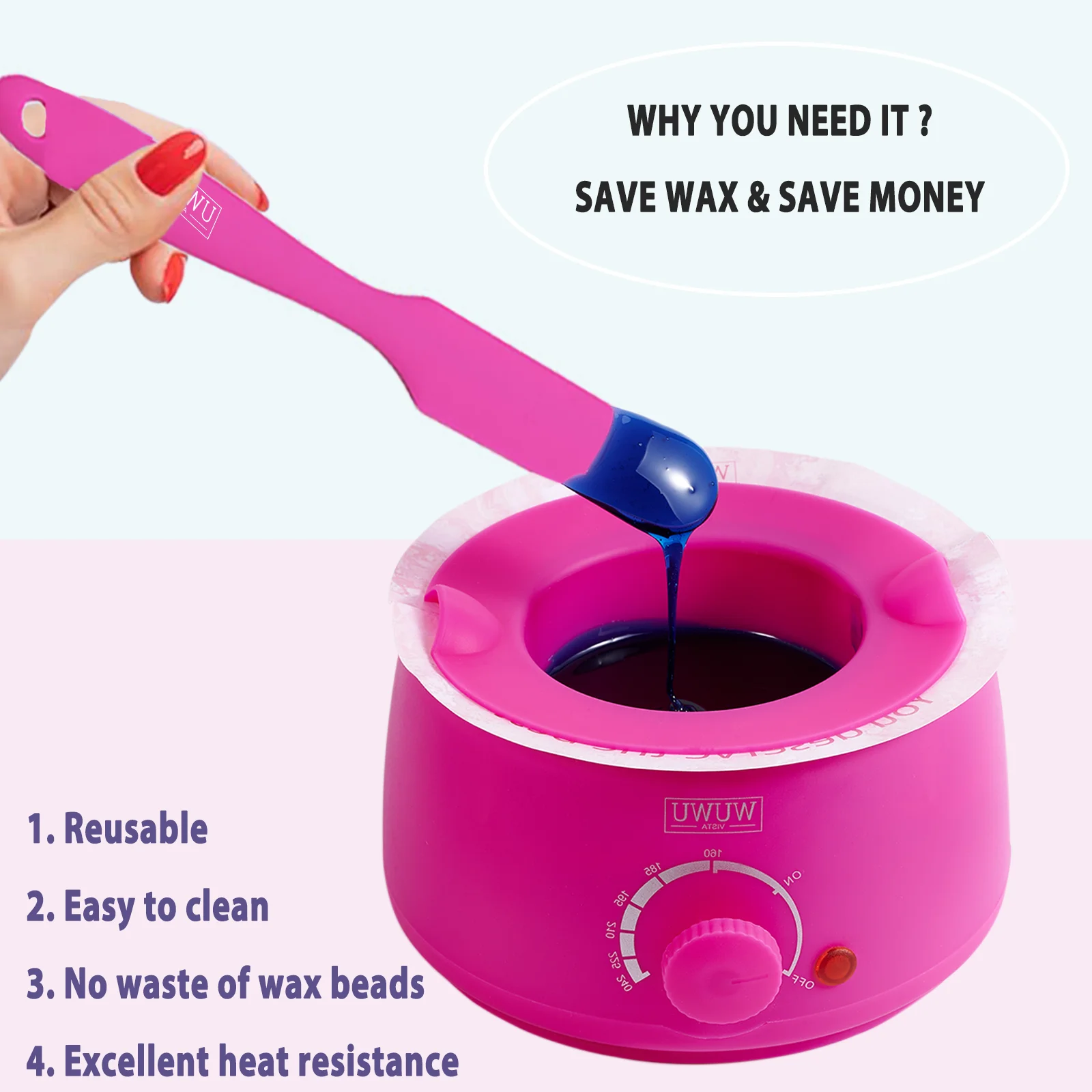 non-stick wax silicone spatula hair removal accessories easy to clean and reusable large area hair removal wax scraper hair removal wax