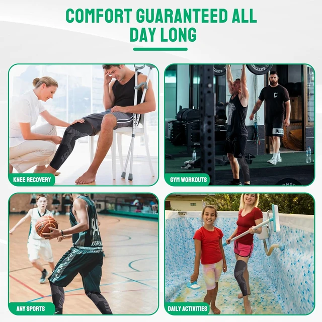 1/2PCS Compression Leg Sleeve Full Length - Knee & Calf Support for Pain Relief - Sport & Workout Leg Sleeves for Men & Women 6
