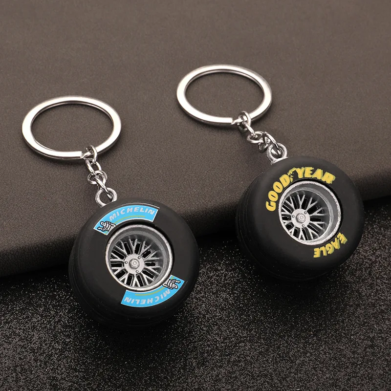 Car Keychain 2025 simulation mini tires key chain men feminine versatile pendant holiday gifts popular items alloy car accessories