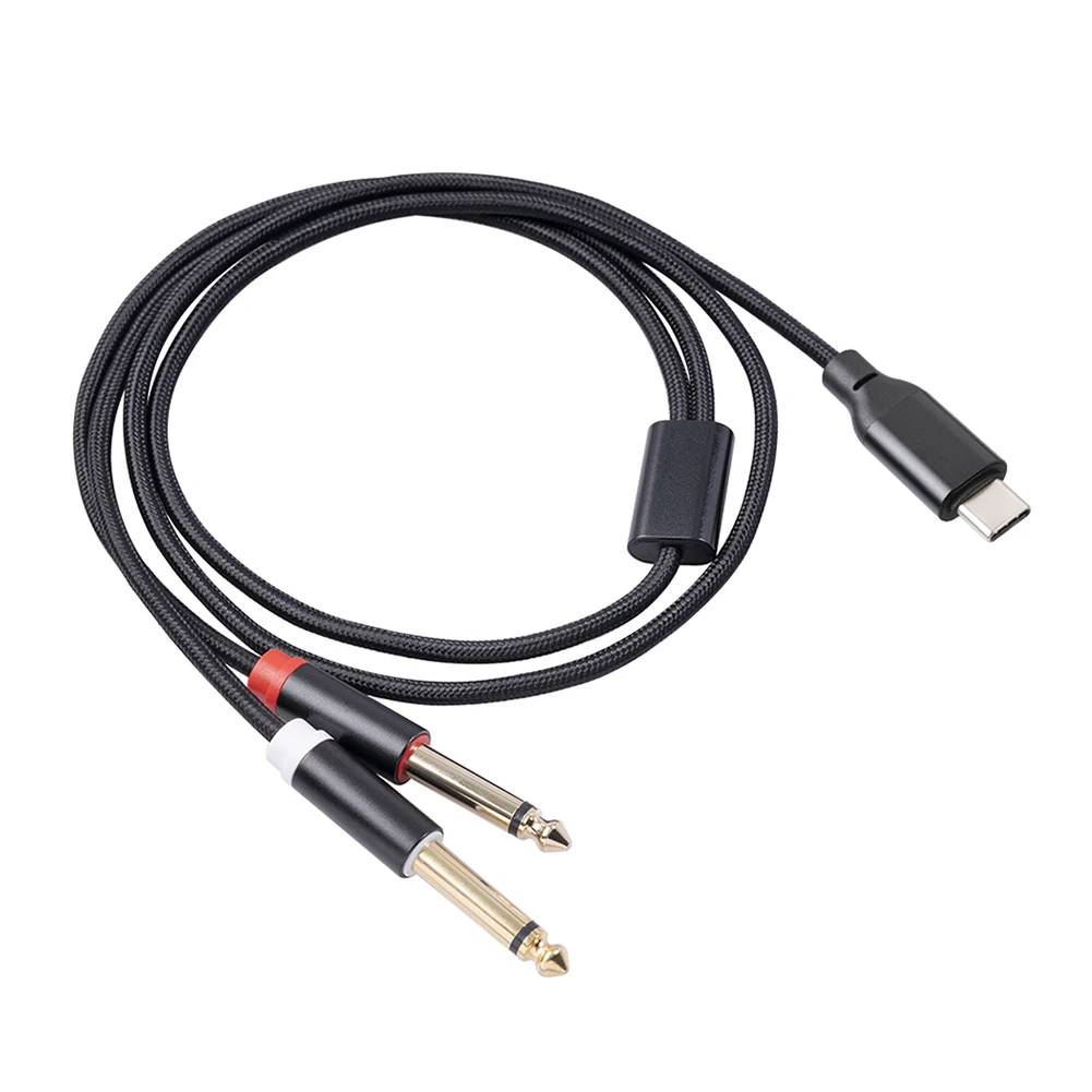 1/2/3M USB C To 1/4inch Audio Cable Type C To Dual 6.35mm 1/4 Inch TS Audio Cord for Smartphone Tablet Laptop
