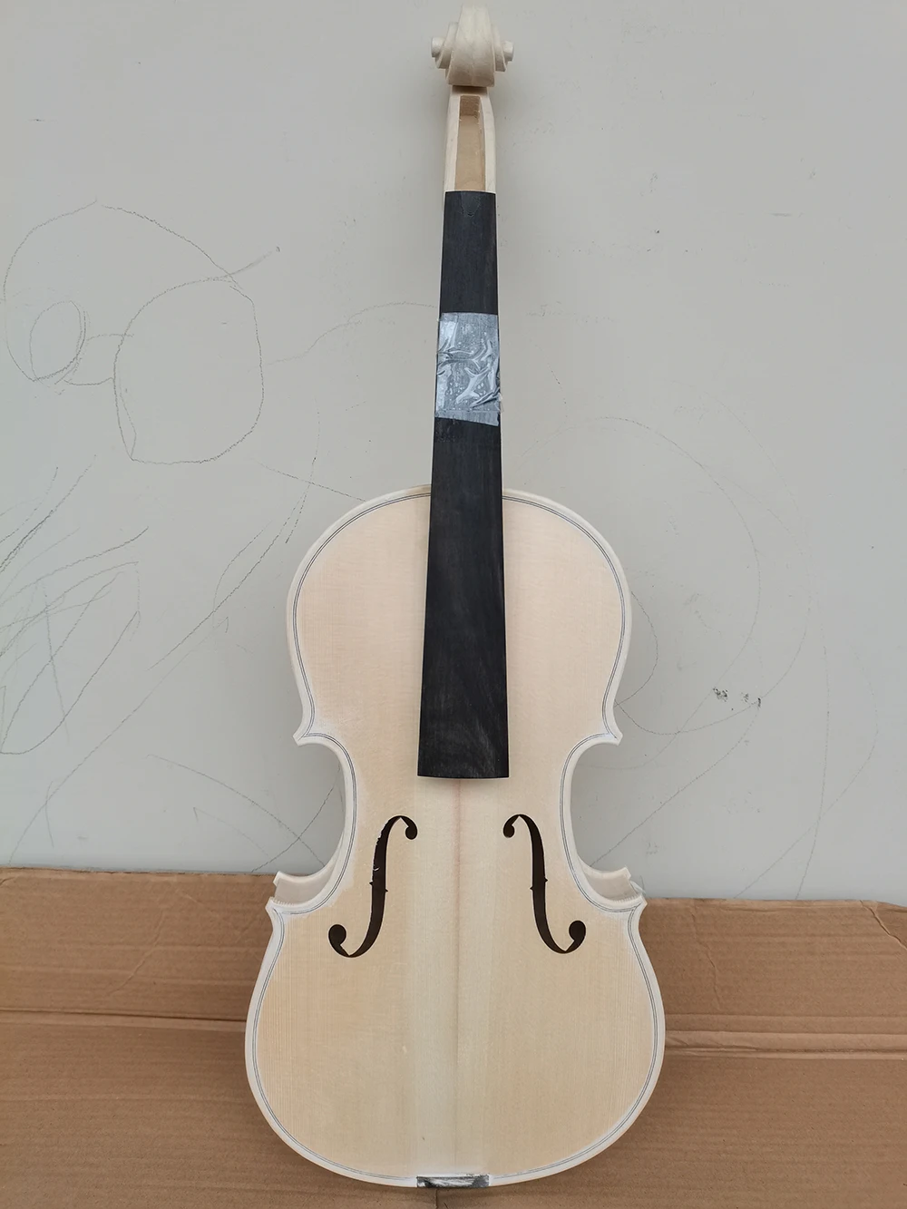 Stradivarius 1715 Complete backplane Maple white embryo unfinished white spruce wood violin 4/4 3/4 solid wood DIY violin