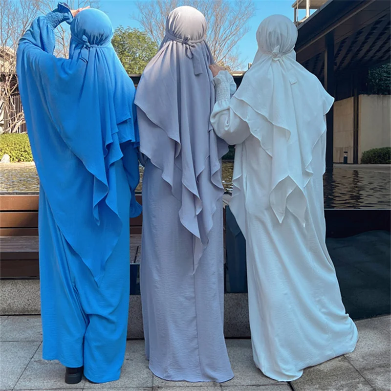 

Abayas For Women Muslim Women Jilbab One-piece Prayer Dress Hooded Abaya Smocking Sleeve Islamic Clothing Dubai Saudi Robe