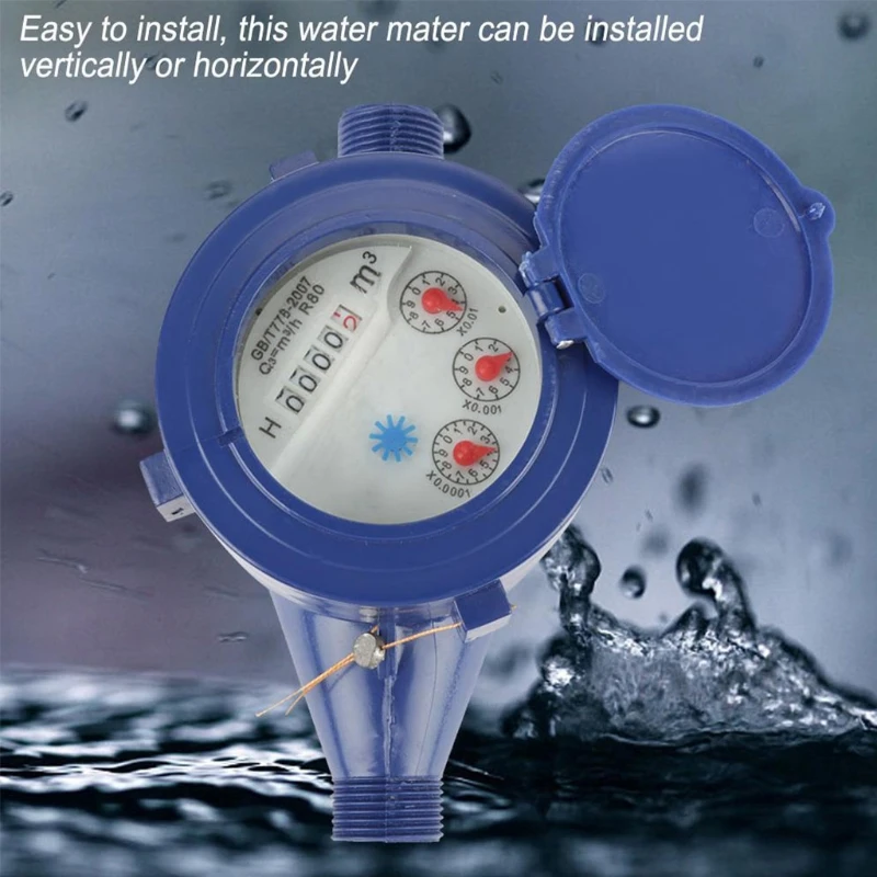 P82D Plastic Garden Water Flow Measuring Meter 15MM Cold Wet Counter 15mm 1/2 inch Garden & Home Usage water meter