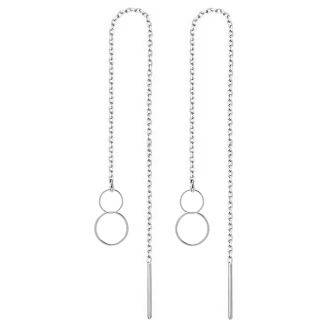 MinaMaMa acier inoxydable longue chaîne mince gland boule étoile papillon goutte boucle d'oreille pour femme enfileur boucles d'oreilles bijoux de mode