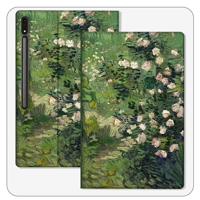 Floral Oil Painting Foldable Tablet Case Cover