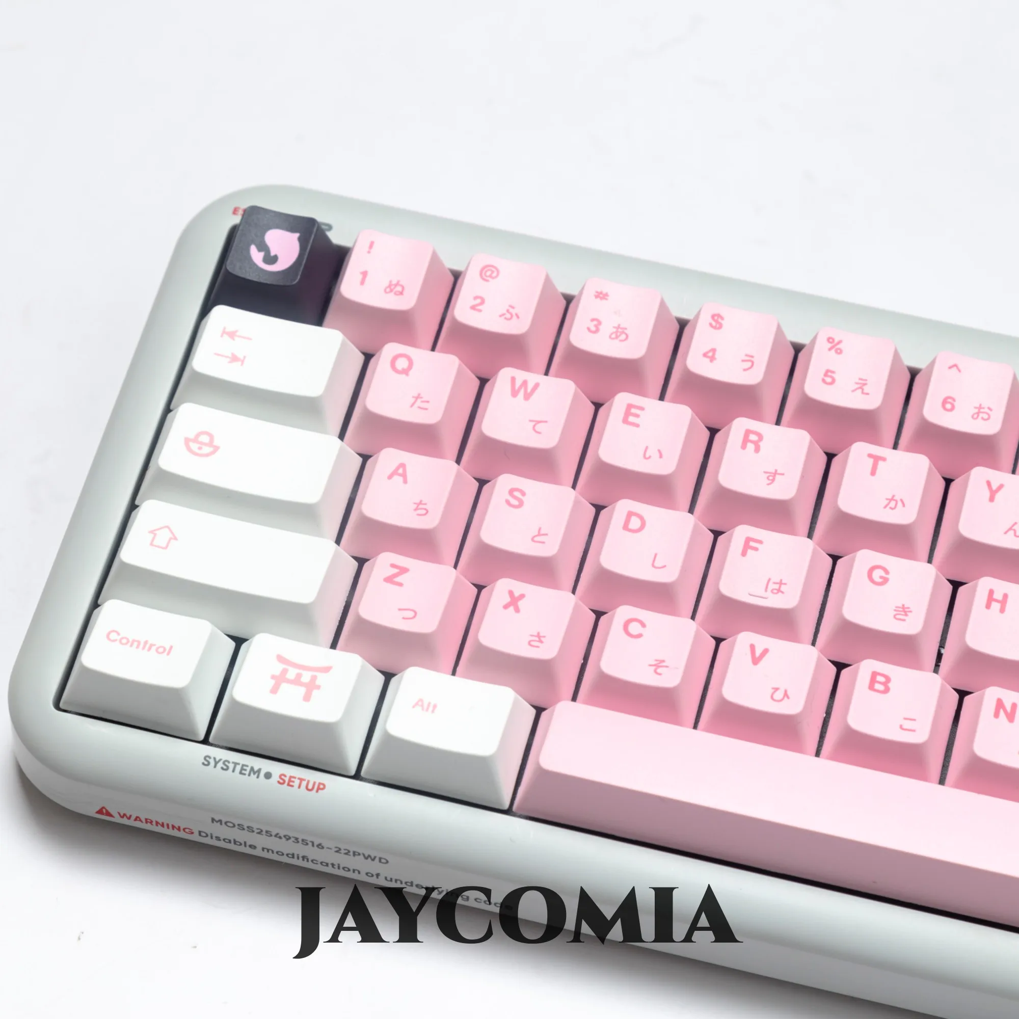 Jcm-pbt Cherry Keycaps Dye Sub Keycap para Gaming Teclado Mecânico 7u Espaço Dividido Teclado Alice 145 Chaves Sakura Grupo Pbt