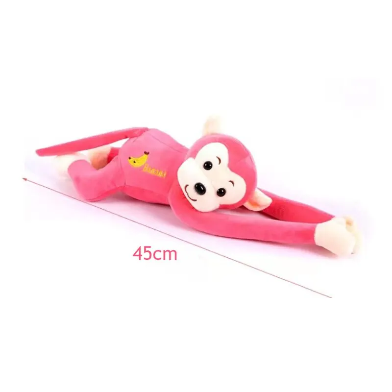 1 Pcs Long Arm Monkey Plush Toy Anti Collision Pink Banana Curtain Strap Monkey Doll