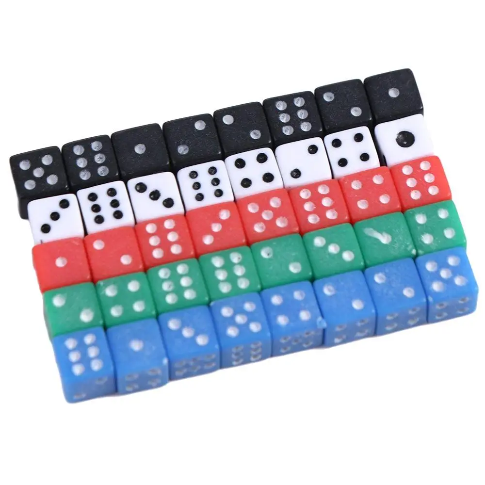 Mini Dice 5mm game dice acrylic dice Gaming Dice 6 Sided 5 Colors Micro Cubes Acrylic Drop Gambling Game