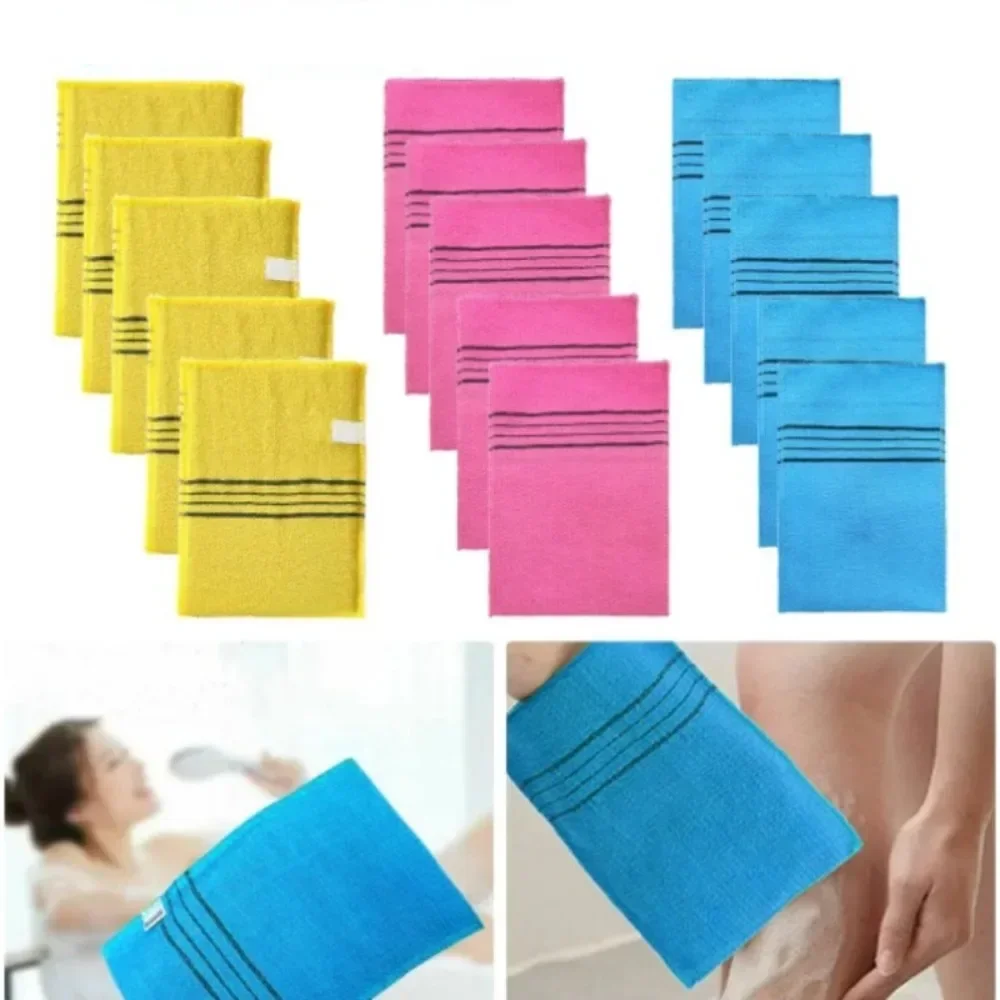 5Pcs Exfoliating Bath Washcloth Glove Mitt Brushes Body Scrub Supplies