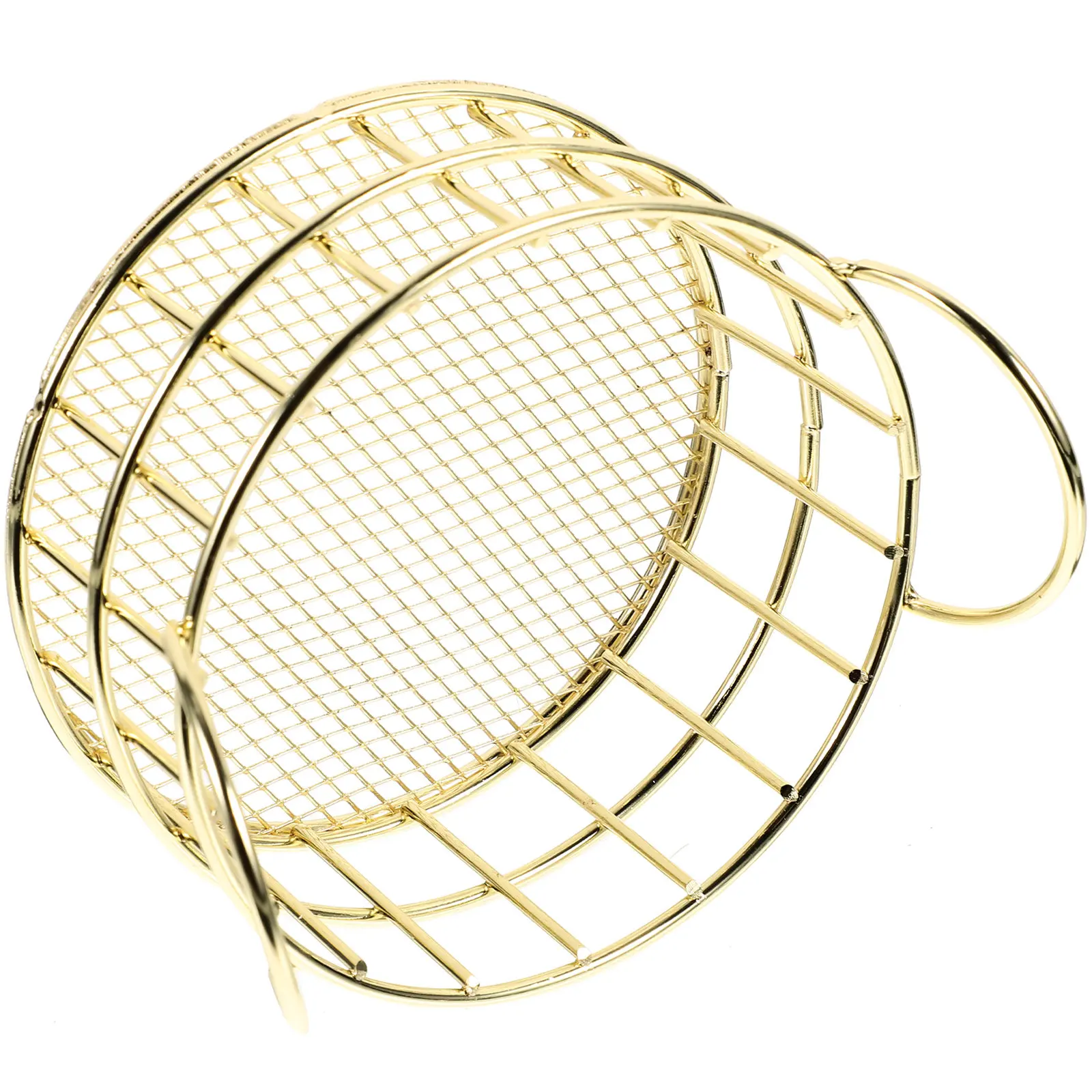 고양이 귀 모양 수납 바구니, 작은 금속 와이어 메쉬 정리함, 데스크탑 화장품, 과일, 간식, 잡화 보관함