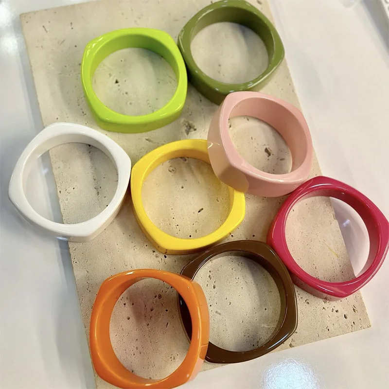 Acrylic Square Cuff Bracelets Bangle for Women