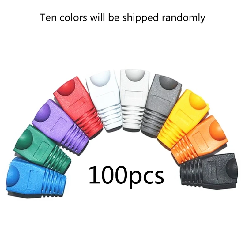 100Pcs RJ45 캡 다채로운 TPU 부츠 외장 보호 슬리브 Cat6a Cat5 ..