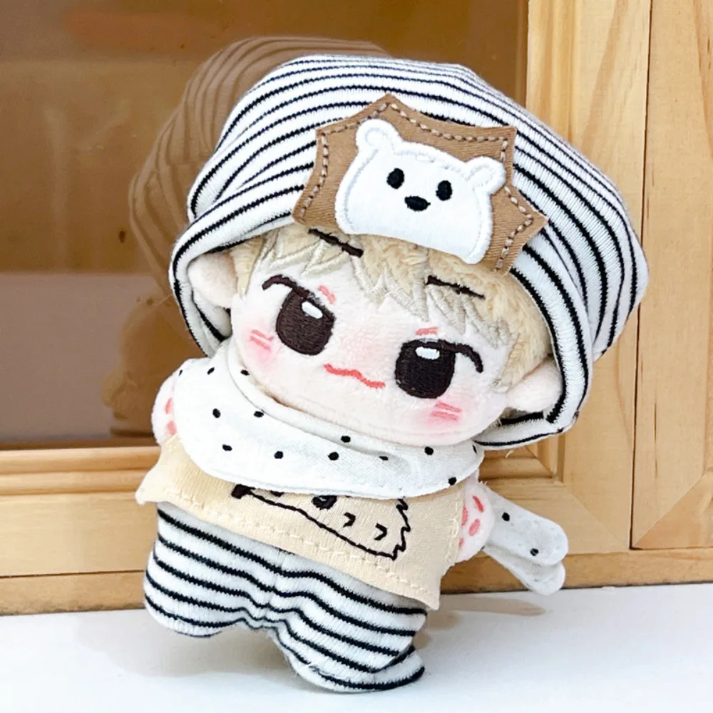 DIY Clothing Hedgehog T-shirt 10cm Cotton Clothes Striped Hat Lovely Clothes Outfit Funny Suit Dress Up Set Accessories