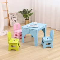 Kids Plastic Folding Table and Chairs Set Children's Home Writing Tables Outdoor Portable Foldable Desk Kindergarten Furniture 6