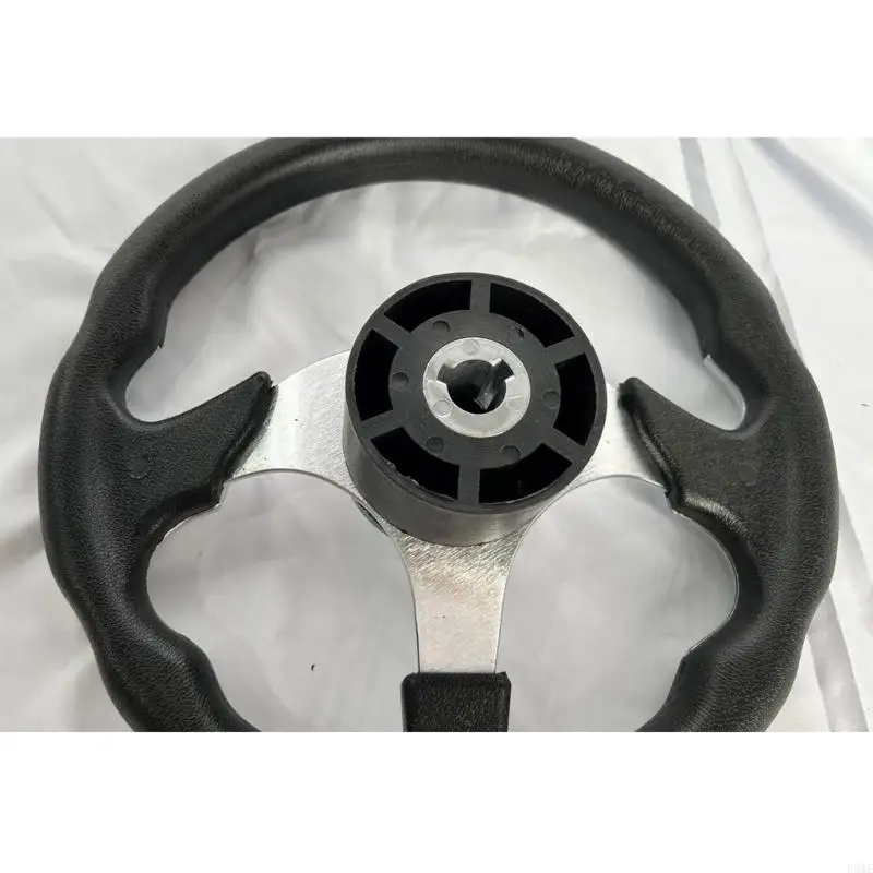 R3ME Boats Steering Wheel Pontoons Boats Accessories Replacements Aluminum Alloy 3 Spokes Steering Wheel for Yacht Speedboat