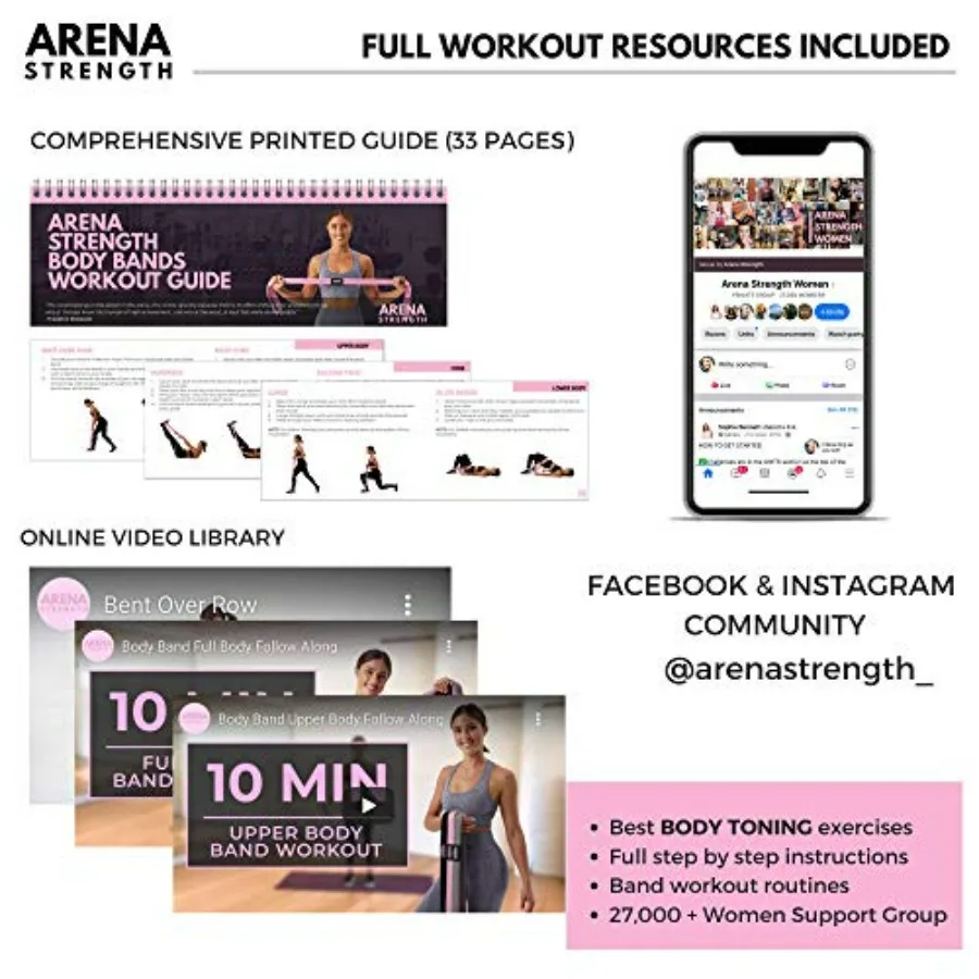 Long Fabric Full Body Resistance Bands Set of 4 and Pull Up Assistance Bands | Cloth Resistance Bands Loop with Fabric Exercise