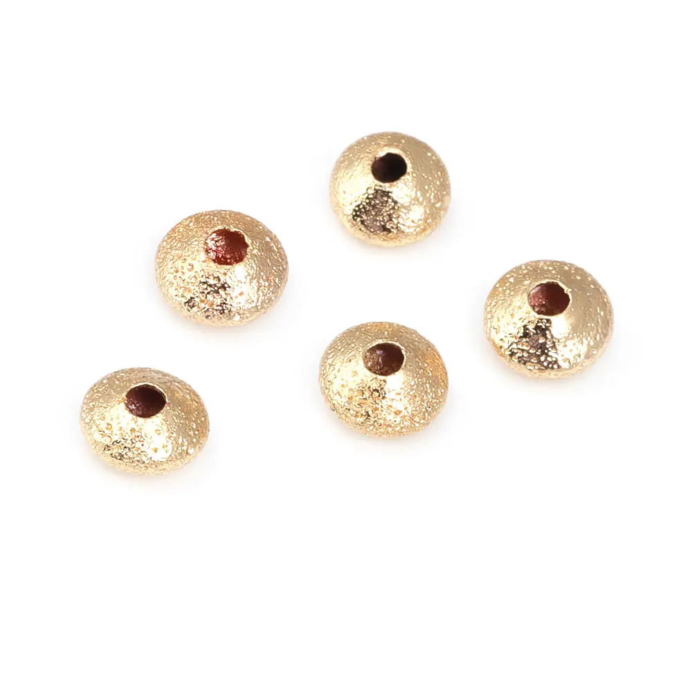 Brass Matte Silver Color Wheel Spacer Beads