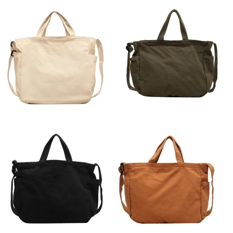 

2023 НОВАЯ сумка через плечо, однотонная холщовая сумка через плечо, сумка-тоут, универсальная сумка для покупок для девочек и