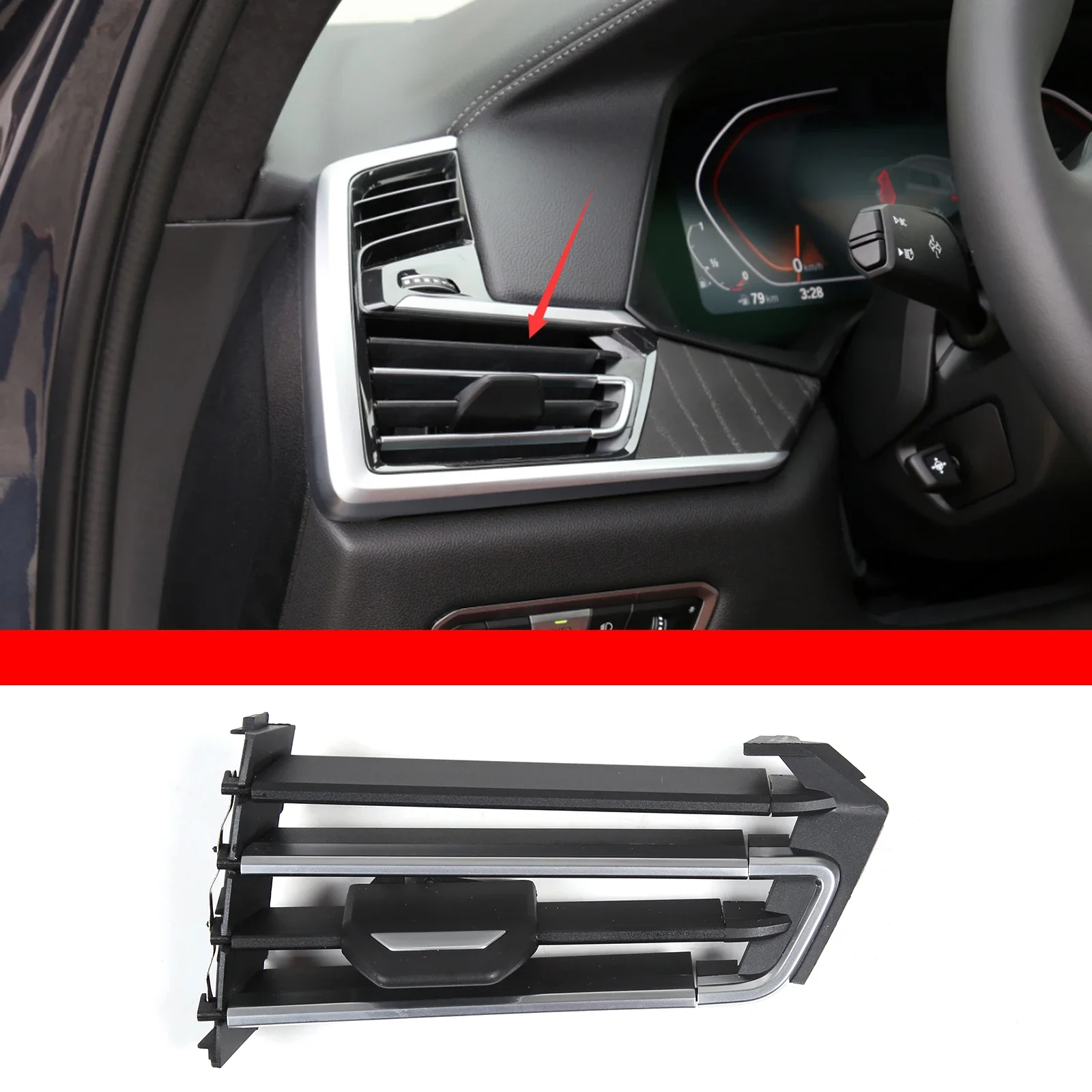 

For BMW X5 X6 X7 Series G05 G06 G07 2019-2023 Car Front Dash A/C Air Outlet Conditioning Vent Repair Kit Interior Accessories