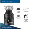 InSinkErator Badger 5 Garbage Disposal, Standard Series 1/2 HP Continuous Feed Food Waste Disposer, Black, Set of 1 6