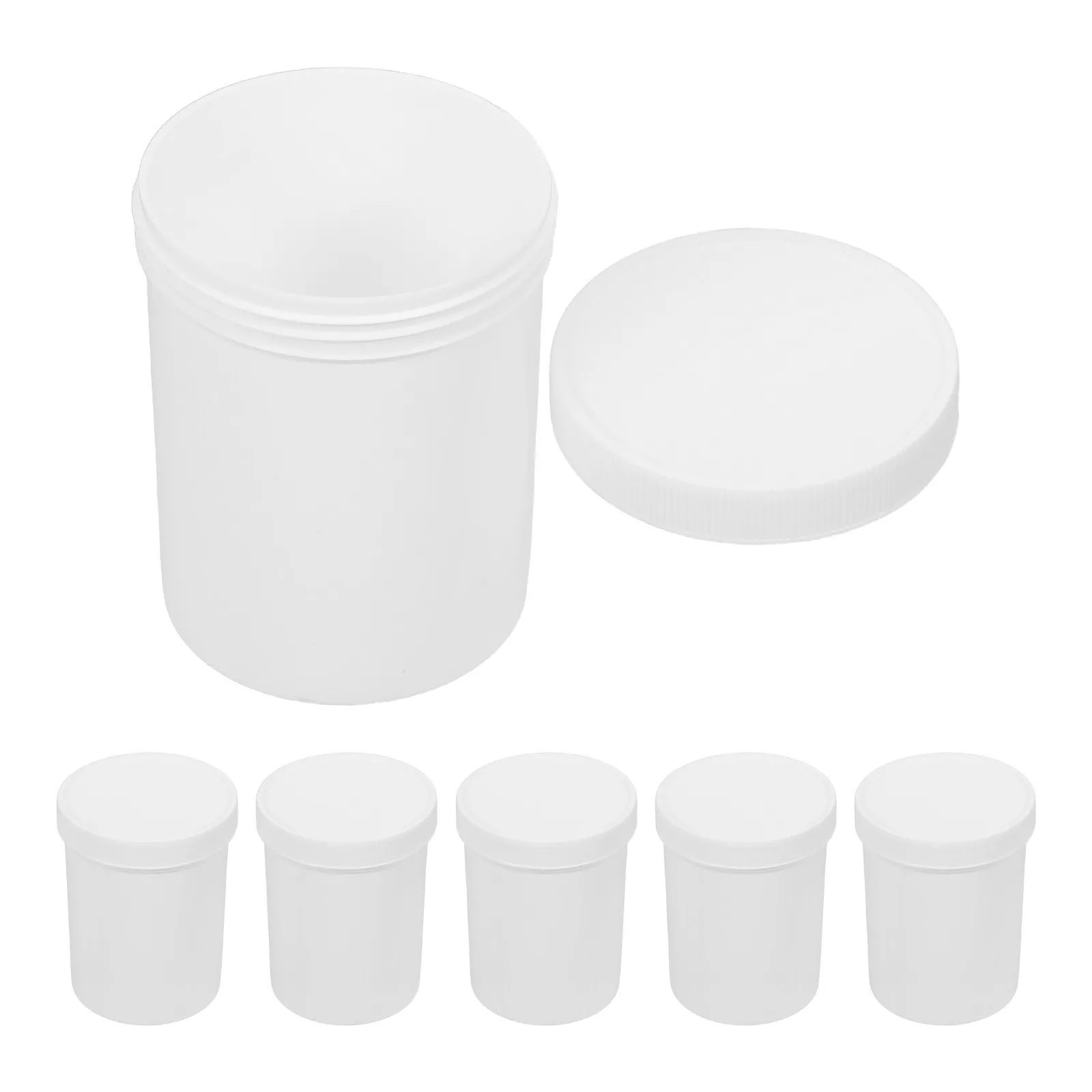 6Pcs 플라스틱 페인트 보관 버킷 넓은 입구 밀폐형 나사 뚜껑 안료 용기 예술가를 위한 재사용 가능한 잔여 페인트 용기