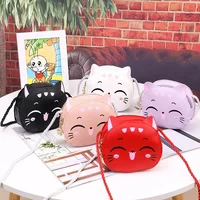 Cute Cartoon Cat Kdis Backpack Messenger Bag Coin Purses Handbags for Boy Girls Mini Shoulder Bag 5