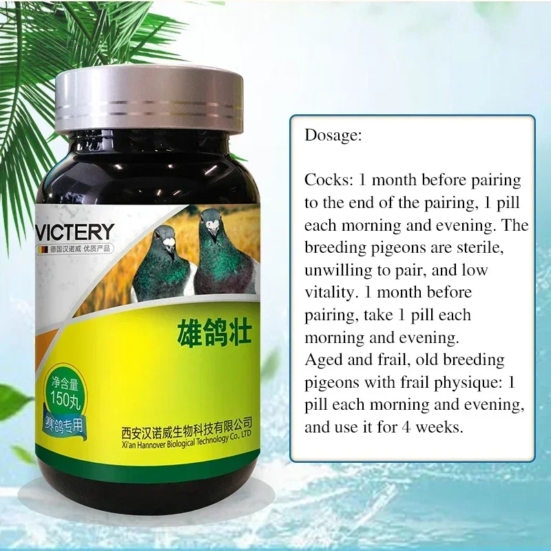 Pigeon Health Care Products Stimulate Breeding Potential of Homing Pigeons Paired with Cock Pigeon Breeding 150 pills