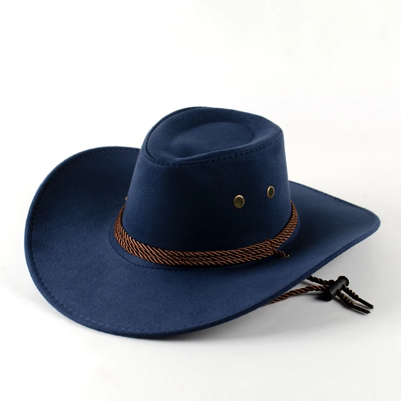 

Designer Brand Western Cowboy Hat Men's Top Sunshade Jazz Summer Sunscreen Big Eave Cap Gorras Para Hombres 모자 Gorras