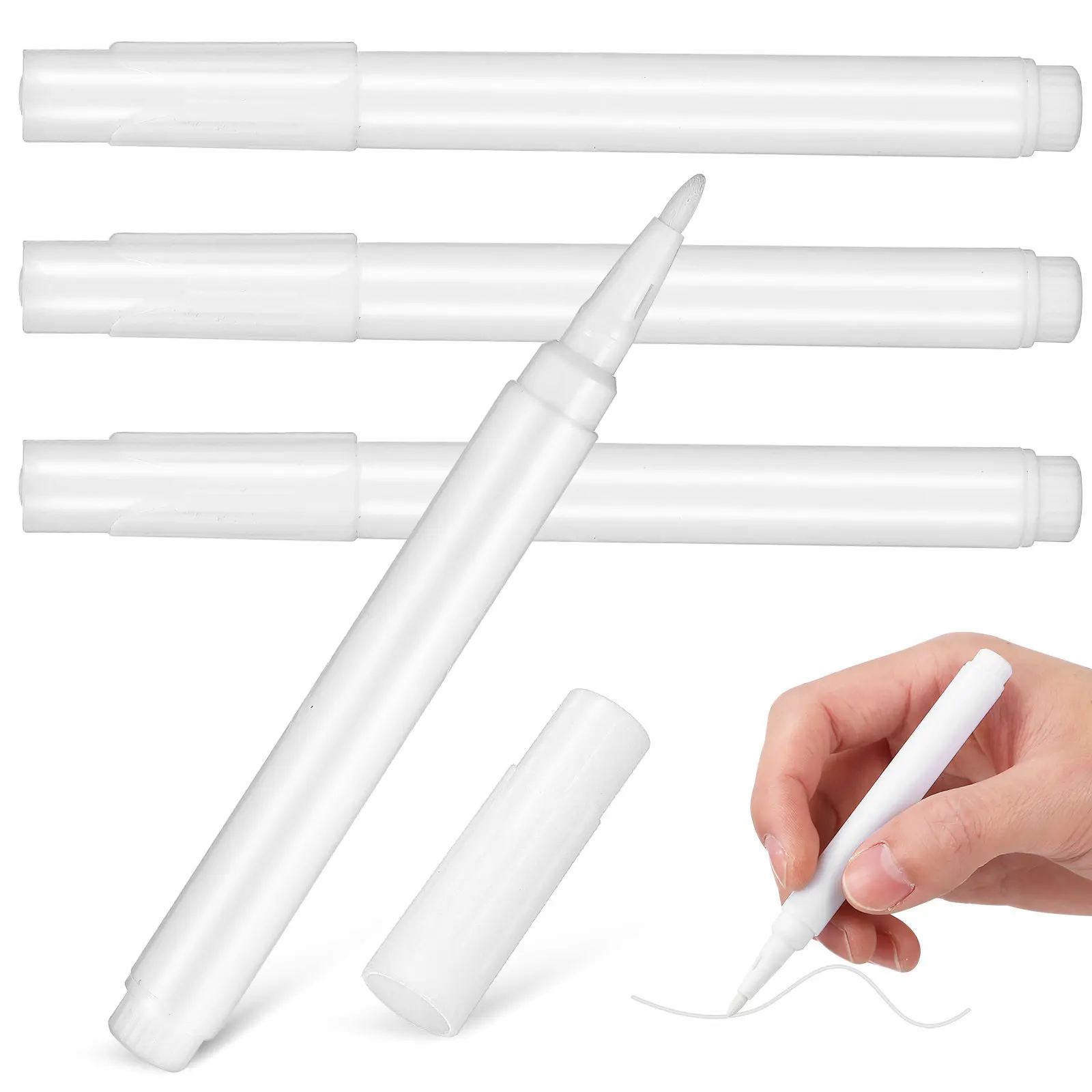 4Pcs 흰색 분필 마커 액체 유형 먼지가 없는 간편한 청소 미세 팁 유리 칠판 종이 플라스틱 거울 공예용 휴대용