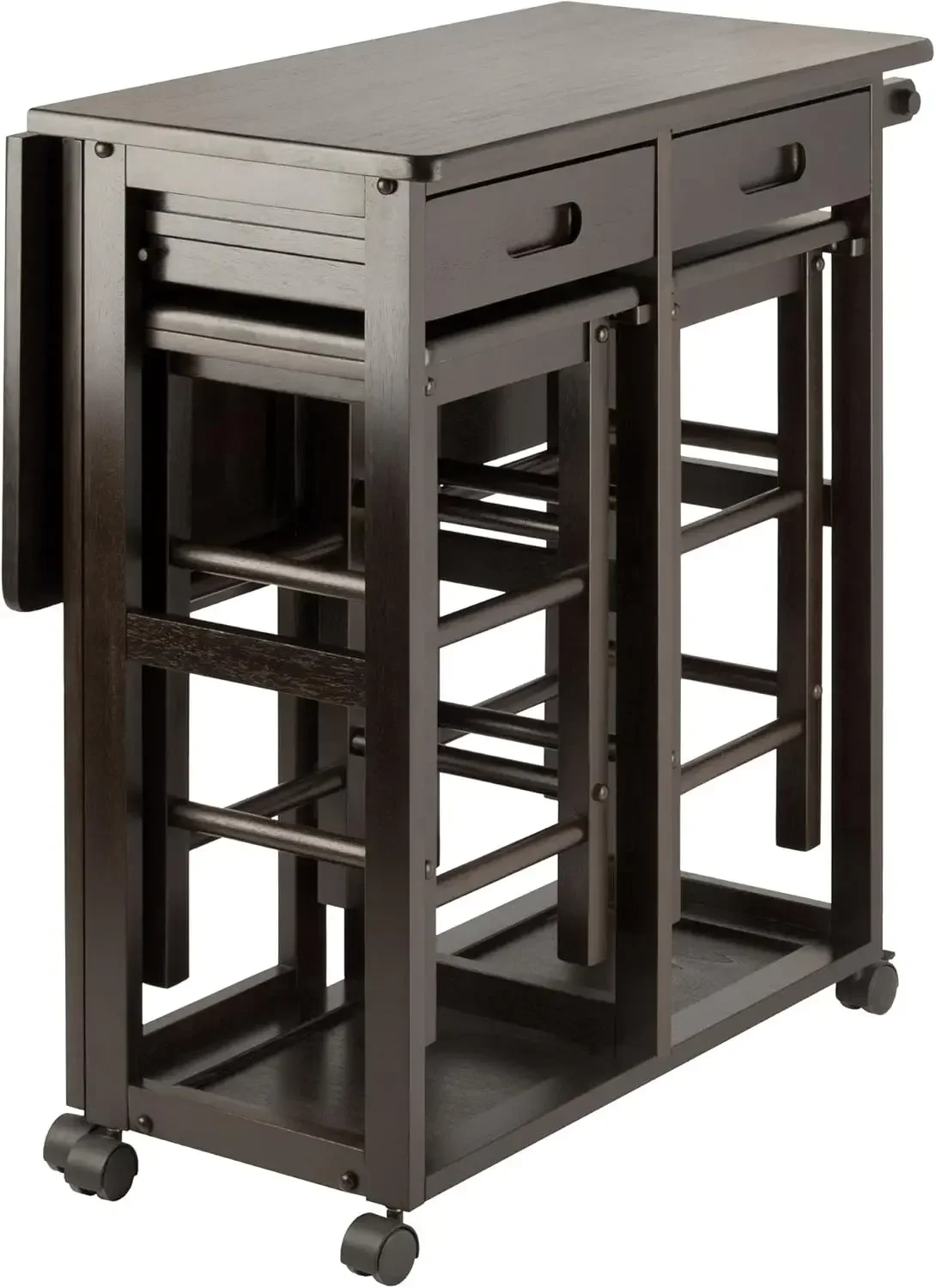 Suzanne 3-PC Set Space Saver Kitchen, Coffee Finish, 29.61x29.13x32.76 2