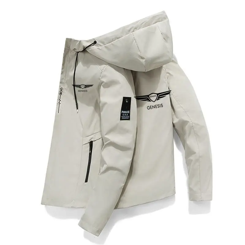GENESIS Spring and Autumn new bomber jacket men's windbreaker zipper jacket casual work fashion outdoor adventure