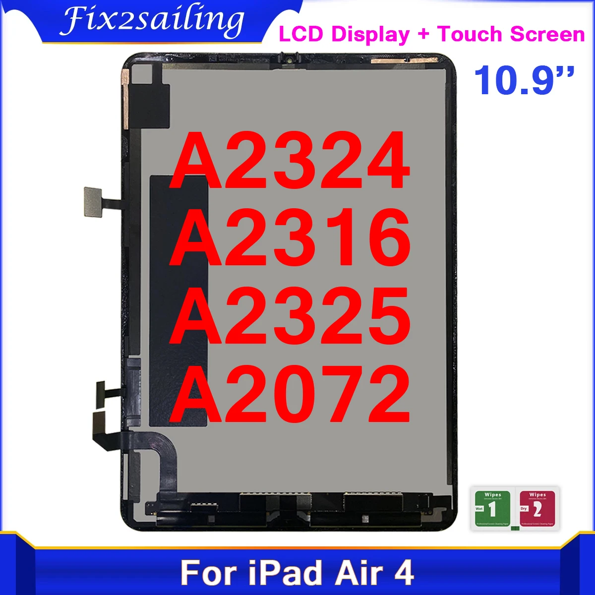 LCD Touch Panel iPad Touch Screen Panel iPad Touch Screen Glass Panel iPad Touch Screen Glass 10.9" For Apple iPad Air 4 4th Gen Air4 Screen A2324 A2316 A2325 A2072 LCD Touch Digitizer Panel Display Assembly Replace