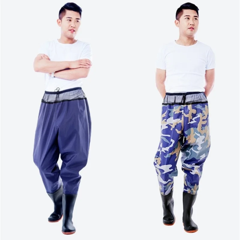 Breathable Waterproof Fishing Waders High Waist Wader Hunting Wading Pants Long Leg Pants PVC Fishing Clothing
