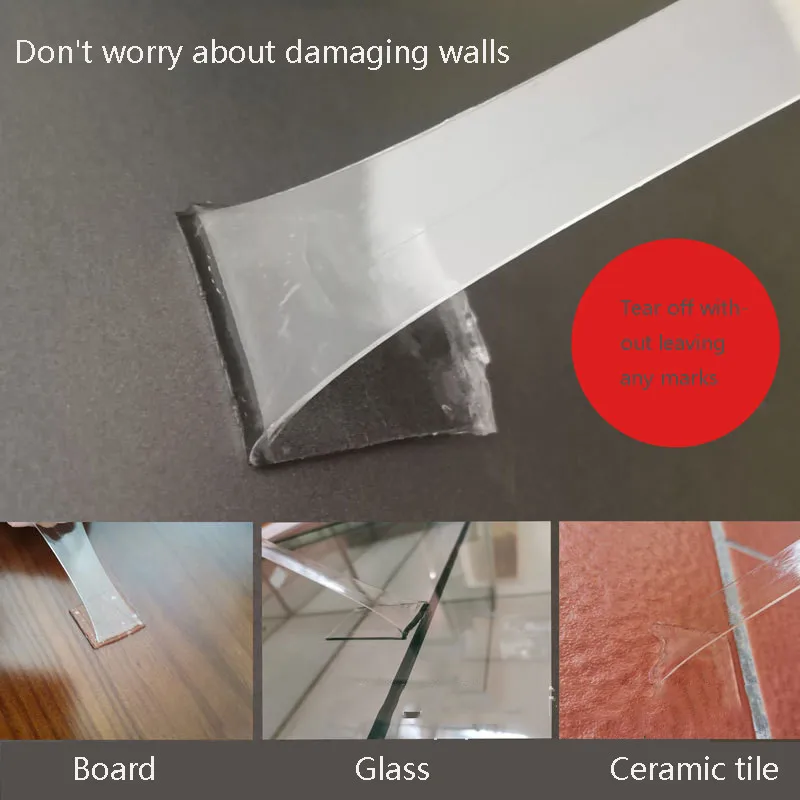 Ultra Thin Transparent Red Double-Sided Tape - Waterproof, High Temperature Resistant, Strong Adhesion, No Marks, 2-Pack