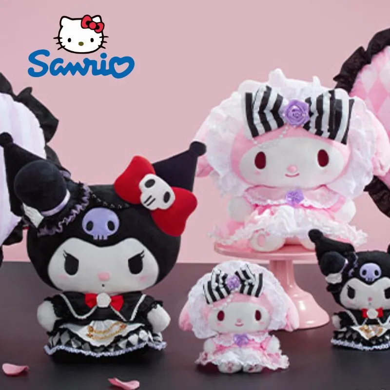 

Kawaii Sanrio Rose Round Dance Series Cartoon Kuromi Melody Doll Gift Box Cute Hanging Cushion Toy Doll Christmas Gift