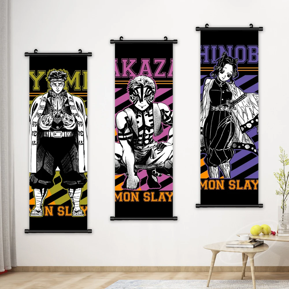 

Home Decoration Anime Modern Wall Art Demon Slayer Picture Swordsman Scroll Hanging Painting Print Canvas Poster For Living Room