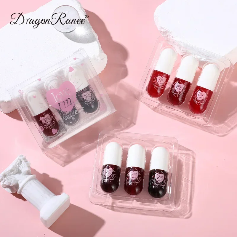 3pcs Mirror Water Lip Gloss Set Waterproof Long Lasting Moisturizing Lip Tint Non-Stick Cup Mini Capsule Liquid Lipstick Makeup lip gloss lip makeup lip tint