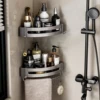 Shelf No Drilling Aluminum Above The Toilet Wall Mounted Bathroom Organizer Shampoo Storage Rack Bathroom Kitchen Accessories 4