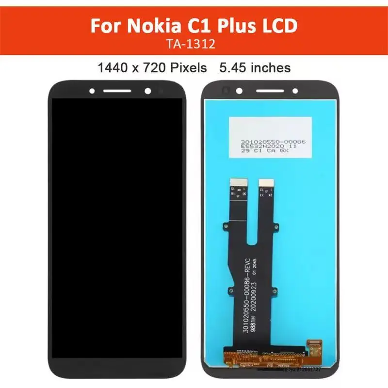 5.45 "Qualità Per Nokia C1 Plus Display Lcd Touch Screen Digitizer Assembly Sostituzione Per Nokia C1Plus Ta-1312 Lcd