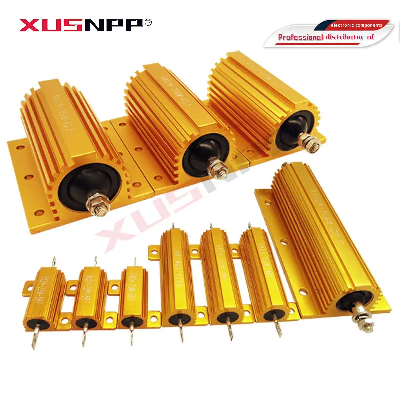 2 Pz 5W Alluminio Potenza Guscio Metallico Caso Resistenza A Filo Avvolto 0.1 ~ 10K 0.33 0.5 1 2 5 6 8 10 50 100 120 200 300 1K 5K 10K Ohm